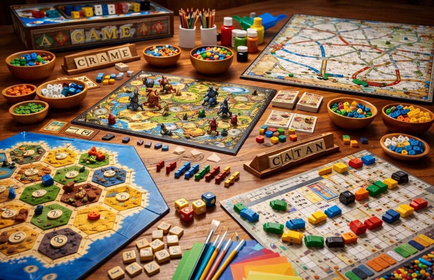 Soziale Teilhabe Kilian und Partner - sozialpädagogische Hilfe - ein detaillierter Aufbau des beliebten Strategie-Brettspiels Catan